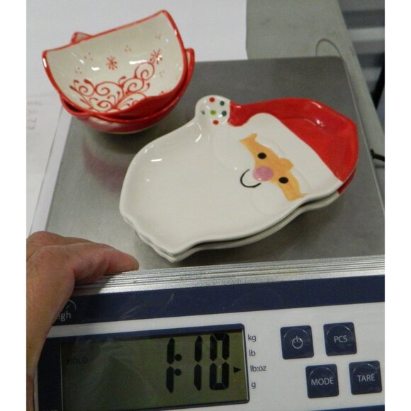 2 Santa Claus Plates & 2 Decorative Swirl Bowls For Holiday Tableware Ceramic - Picture 11 of 11